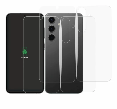 Image of the device Samsung Galaxy S24 (Front+Back) with a wide variety of screen protectors.