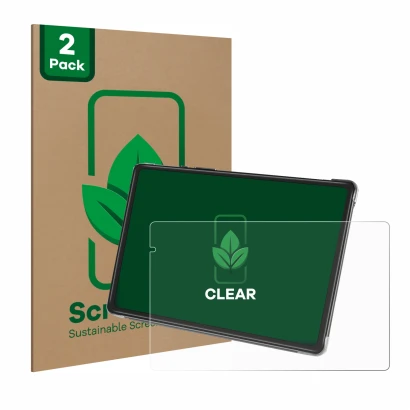 Front side of a product packaging with the brand logo ScreenLeaf. Next to it is the device Yestel T13 shown with the correspon