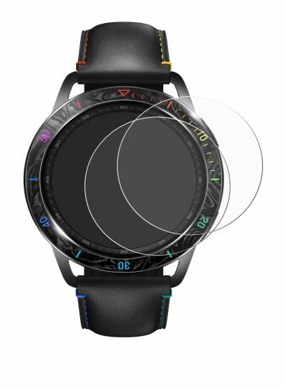 Image of the device Xiaomi Watch S3 with a wide variety of screen protectors.