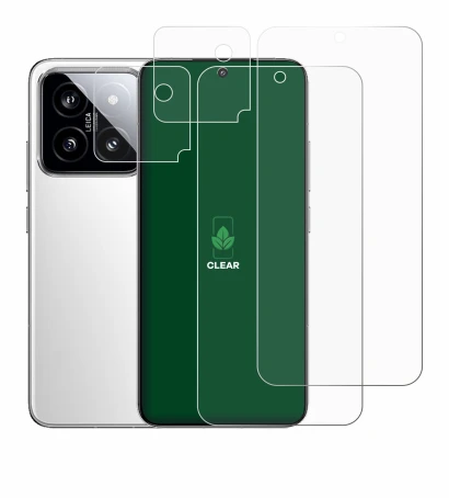 Image of the device Xiaomi 14 (Front+Camera) with a wide variety of screen protectors.