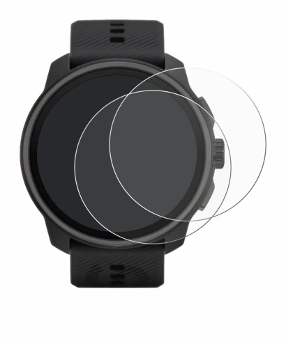 Image of the device Suunto Race S with a wide variety of screen protectors.