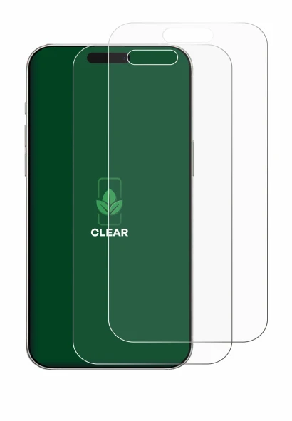Image of the device Apple iPhone 16 Pro with a wide variety of screen protectors.