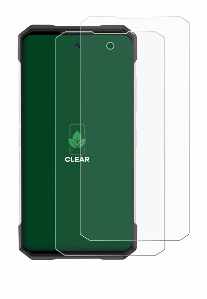 Image of the device Doogee S200 with a wide variety of screen protectors.