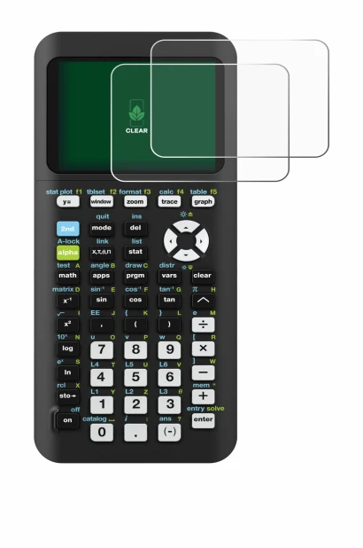 Image of the device Texas Instruments TI-84 Plus CE-T Python with a wide variety of screen protectors.