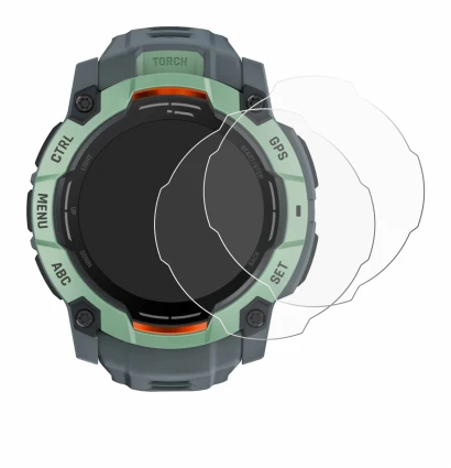 Image of the device Garmin Instinct 3 AMOLED (50 mm) with a wide variety of screen protectors.