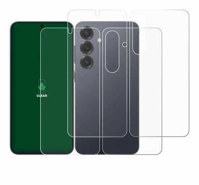 Image of the device Samsung Galaxy S25 (Front+Back) with a wide variety of screen protectors.