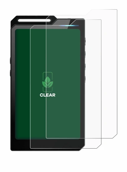 Image of the device Hiby R4 with a wide variety of screen protectors.