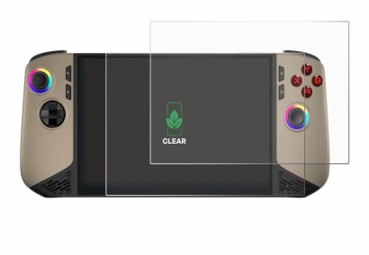 Image of the device MSI Claw 8 AI+ with a wide variety of screen protectors.
