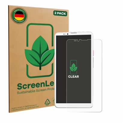 Front side of a product packaging with the brand logo ScreenLeaf. Next to it is the device Bigme Hibreak Pro shown with the co