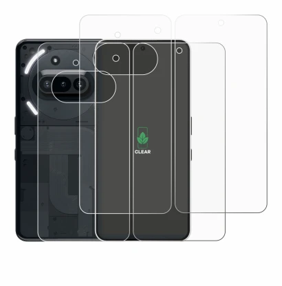Image of the device Nothing Phone (3a) (Front+Back) with a wide variety of screen protectors.