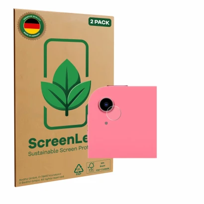 Front side of a product packaging with the brand logo ScreenLeaf. Next to it is the device Apple iPad A16 11" WiFi 2025 (ONLY 