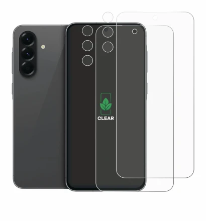 Image of the device Samsung Galaxy A56 5G (Front+Camera) with a wide variety of screen protectors.