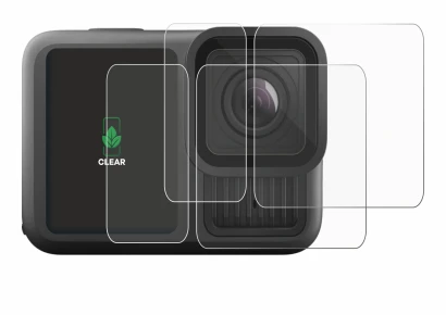 Image of the device GoPro Hero 13 Black Ultra Wide Edition with a wide variety of screen protectors.