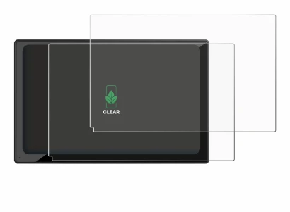 Image of the device Carpuride V9 9" with a wide variety of screen protectors.
