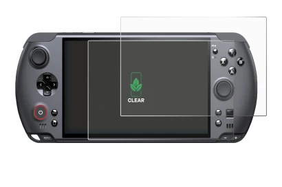 Image of the device GPD Win 5 with a wide variety of screen protectors.