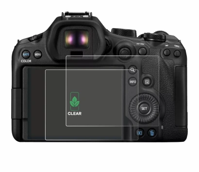 Image of the device Canon EOS R6 Mark III with a wide variety of screen protectors.