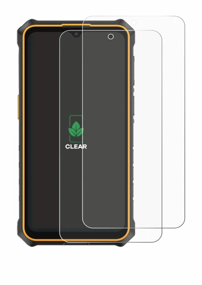 Image of the device Ulefone RugKing 3 Pro with a wide variety of screen protectors.
