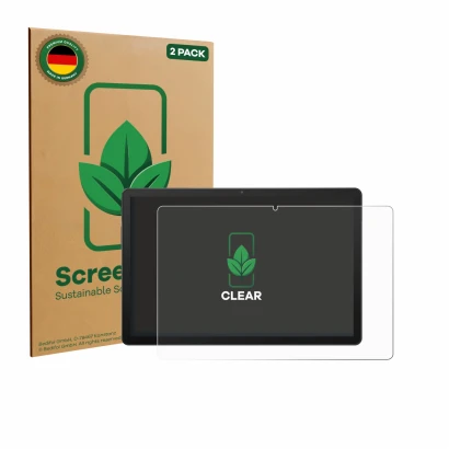 Front side of a product packaging with the brand logo ScreenLeaf. Next to it is the device Sunmi CPad 11