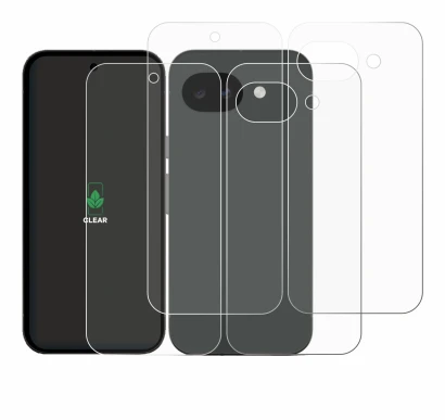 Image of the device Google Pixel 10a (Front+Back) with a wide variety of screen protectors.
