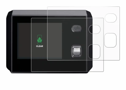 Image of the device SkyRC MC5000 with a wide variety of screen protectors.