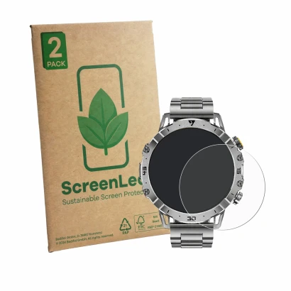 Front side of a product packaging with the brand logo ScreenLeaf. Next to it is the device LIGE EF18 1.7" shown with the corre