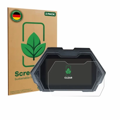 Front side of a product packaging with the brand logo ScreenLeaf. Next to it is the device Kukirin G3 Pro shown with the corre