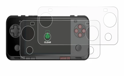 Image of the device Ayaneo Pocket ACE with a wide variety of screen protectors.