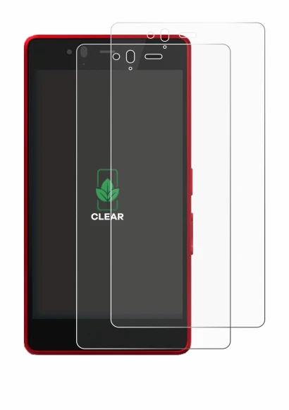 Image of the device Fujitsu Arrows M04 with a wide variety of screen protectors.