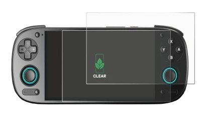 Image of the device Retroid Pocket 5 with a wide variety of screen protectors.