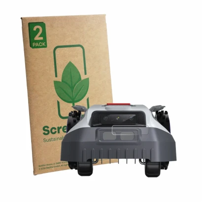 Front side of a product packaging with the brand logo ScreenLeaf. Next to it is the device Anthbot M9 (ONLY Camera Lens) shown
