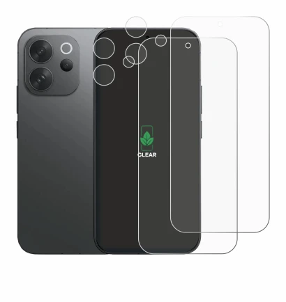 Image of the device Vivo V70 (Front+Camera) with a wide variety of screen protectors.