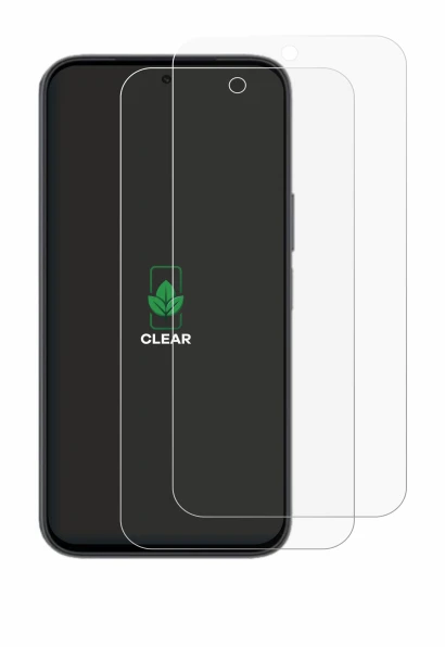 Image of the device Honor X6e with a wide variety of screen protectors.