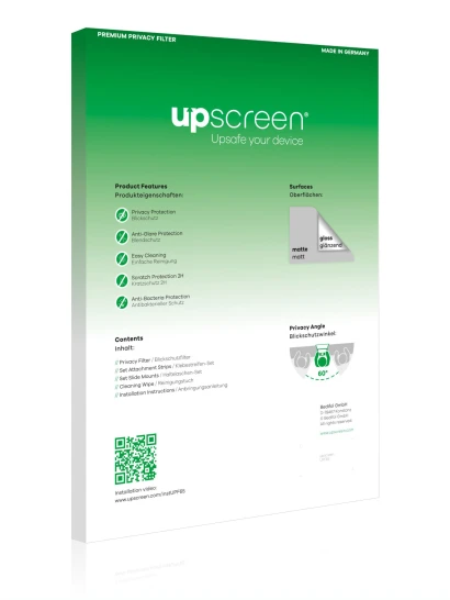 Back side of a product packaging with the brand logo upscreen