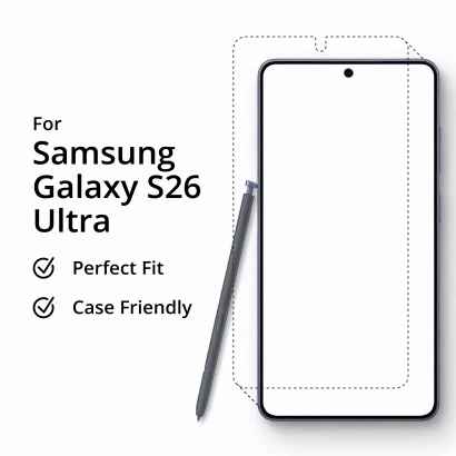 Dashed illustration of the product on the device Samsung Galaxy S26 Ultra