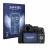 Front side of a product packaging with the brand logo Savvies. Next to it is the device Panasonic Lumix DMC-G5 shown with the 