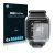 Front side of a product packaging with the brand logo Savvies. Next to it is the device TomTom Golfer 2 shown with the corresp