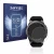 Front side of a product packaging with the brand logo Savvies. Next to it is the device Samsung Gear S3 Frontier shown with th