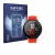 Front side of a product packaging with the brand logo Savvies. Next to it is the device Huami Amazfit Pace shown with the corr