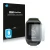 Front side of a product packaging with the brand logo Savvies. Next to it is the device TomTom Runner 3 shown with the corresp