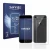 Front side of a product packaging with the brand logo Savvies. Next to it is the device Apple iPhone 8 (Front+Back) shown with