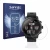 Front side of a product packaging with the brand logo Savvies. Next to it is the device Huami Amazfit Stratos 2 shown with the