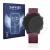 Front side of a product packaging with the brand logo Savvies. Next to it is the device Garmin Forerunner 245 shown with the c