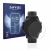 Front side of a product packaging with the brand logo Savvies. Next to it is the device Garmin Forerunner 945 shown with the c