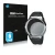 Front side of a product packaging with the brand logo Savvies. Next to it is the device Casio Wave Ceptor WV-58 shown with the
