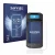 Front side of a product packaging with the brand logo Savvies. Next to it is the device Accu-Chek Insight mit DBLG1 shown with