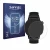 Front side of a product packaging with the brand logo Savvies. Next to it is the device Huawei Watch GT 3 (42 mm) shown with t