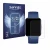 Front side of a product packaging with the brand logo Savvies. Next to it is the device Xiaomi Poco Watch shown with the corre