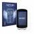 Front side of a product packaging with the brand logo Savvies. Next to it is the device Garmin Edge Explore 2 shown with the c