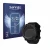 Front side of a product packaging with the brand logo Savvies. Next to it is the device Suunto Core Alpha shown with the corre