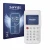Front side of a product packaging with the brand logo Savvies. Next to it is the device myPOS Go 2 shown with the correspondin